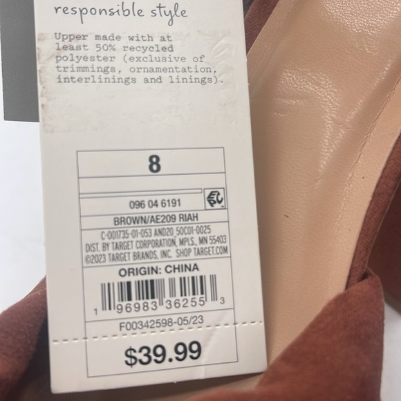 A New Day Riah Brown Women’s Heels Size 8 NWT - Picture 10 of 10